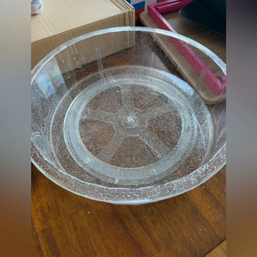 NWOT Clear Makeup Organizer with removable dividers that spins